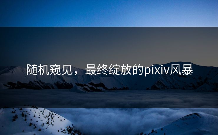 随机窥见,最终绽放的pixiv风暴 随机窥见,最终绽放的pixiv风暴